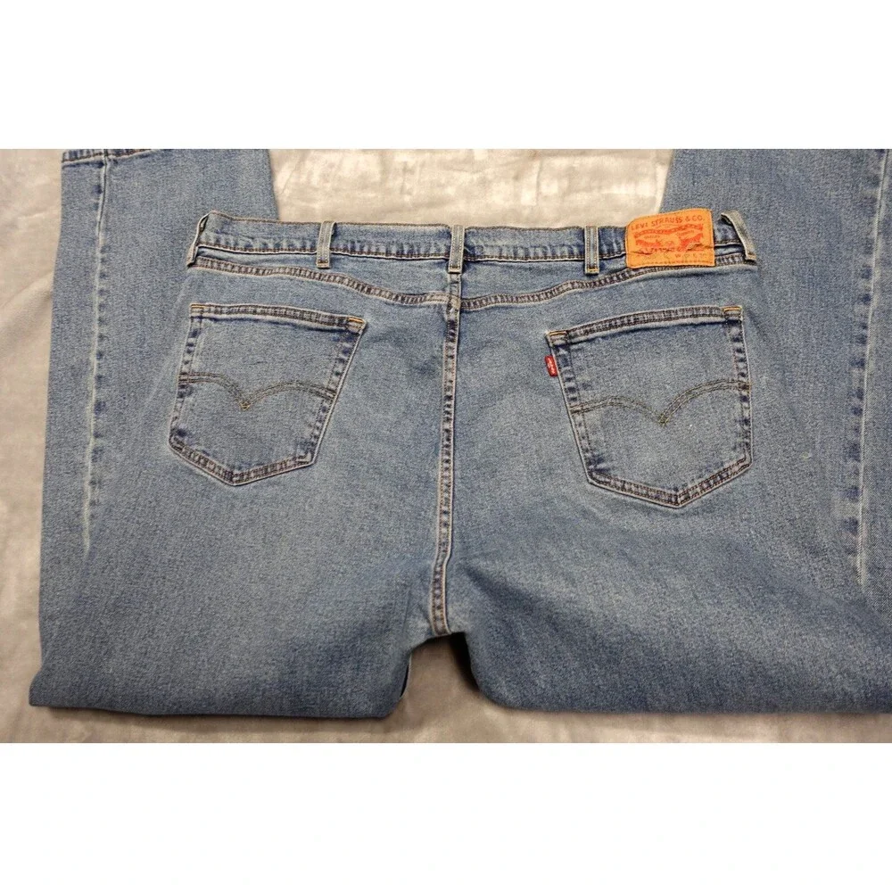 Levi 505 Mens 42x30 Blue Medium Wash Denim‎ Classic Regular Fit Casual Jeans